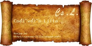 Csávás Lilla névjegykártya